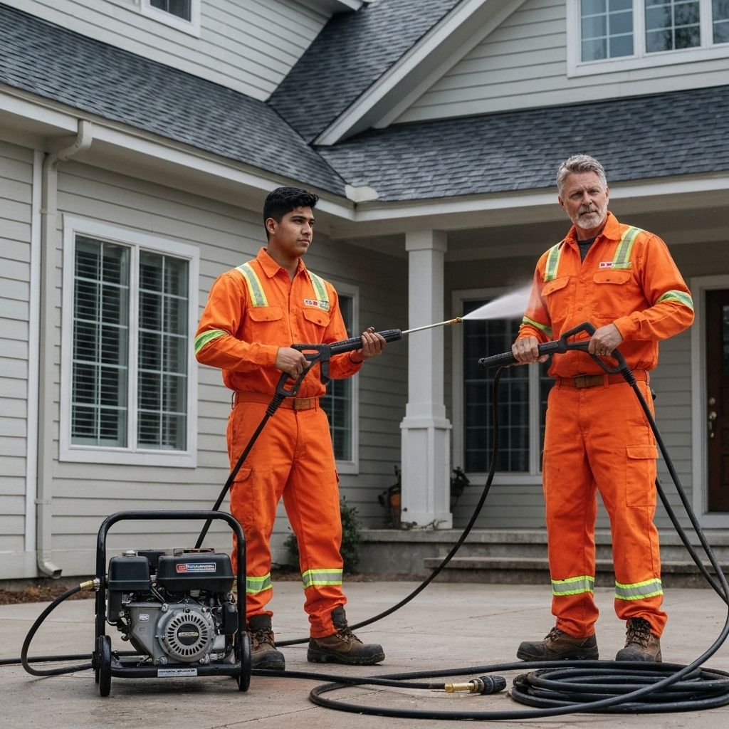 Professional pressure washing team
